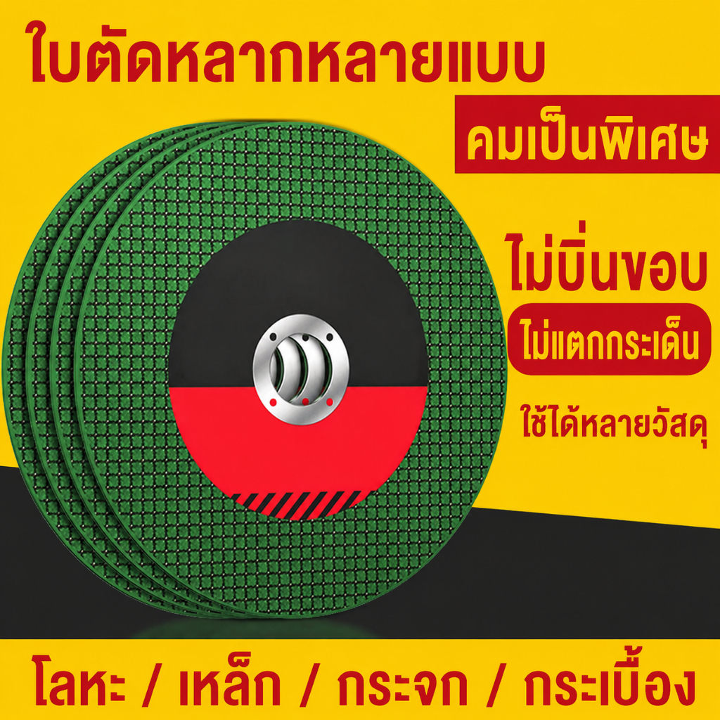 ใบตัดโลหะ ใบเขียวบางพิเศษ คมทน ใช้งานได้นาน ตัดเร็ว เหมาะกับเหล็ก สแตนเลส กระจก กระเบื้อง ใช้กับเครื่องตัด/เจียร