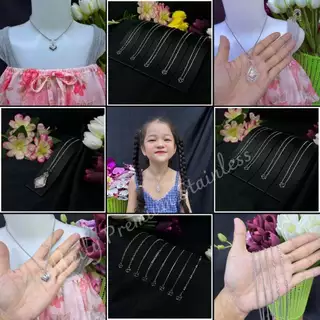 สร้อยคอเด็กชาย-หญิง👧🏻🧒🏻สร้อยสแตนเลสแท้100% งานเกรดพรีเมียม✨ มีให้เลือกถึง 18 แบบ✨ ความยาวเริ่มที่ 12-20 นิ้ว