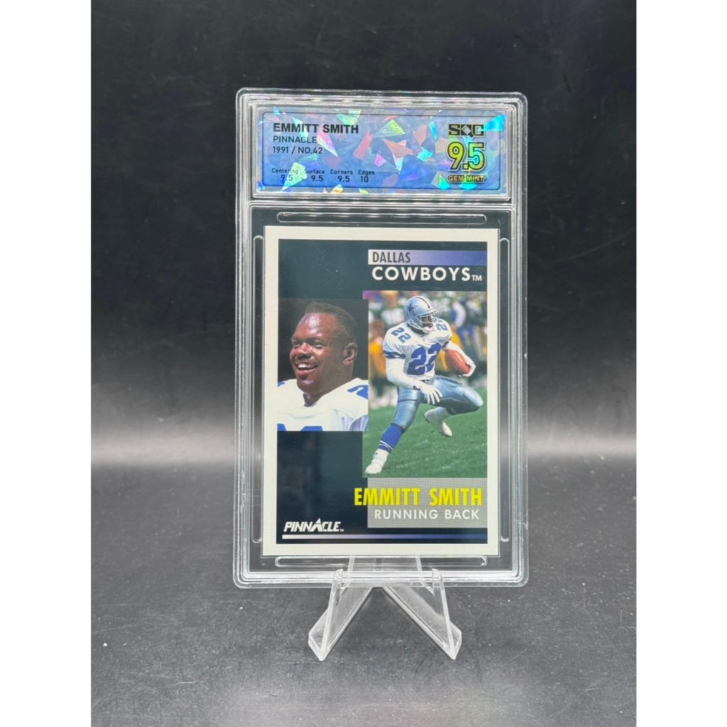 **Emmitt Smith - 1991 Pinnacle - #42 - SQC 9.5 Gem Mint**