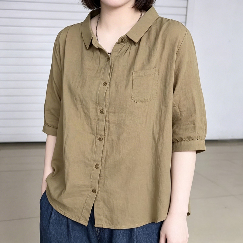 เสื้อคาร์ดิแกนคอปก POLO แขนสั้นผู้หญิงไซส์ใหญ่ เสื้อยืดลำลอง เสื้อแฟชั่นผู้หญิงแมทช์ง่ายรุ่นใหม่ล่าสุด