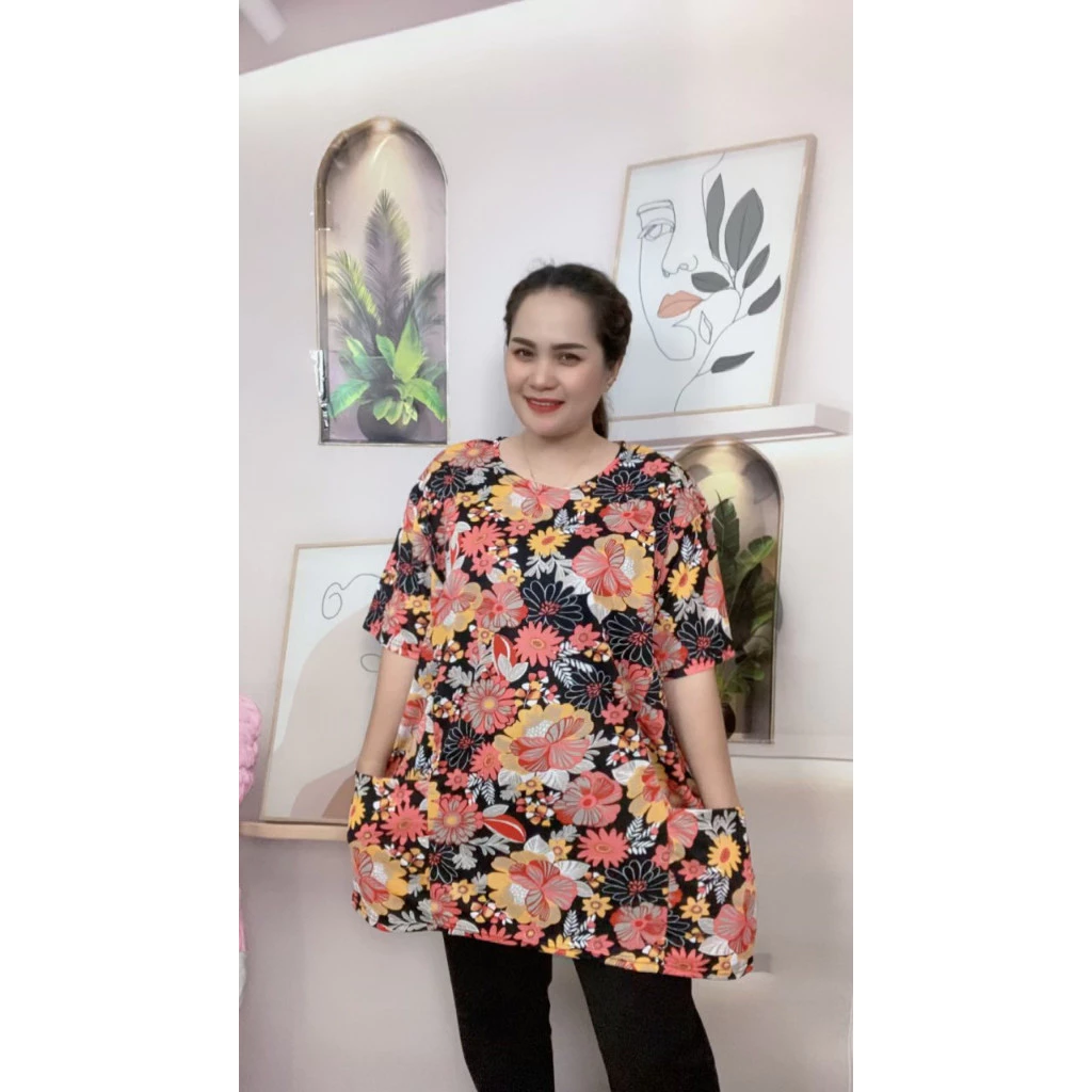 เสื้อยืดผู้หญิง เสื้อผู้หญิงสาวอวบ รอบอก 54-56นิ้ว รุ่น 4055