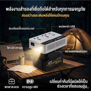 【ของแท้ 100%】XUMTOM เครื่องแปลงไฟ 300W ไร้สาย Power Inverter DC 21V To 220V ปลั๊กไฟไร้สาย สําหรับ แปลงไฟ หม้อแปลงไฟ