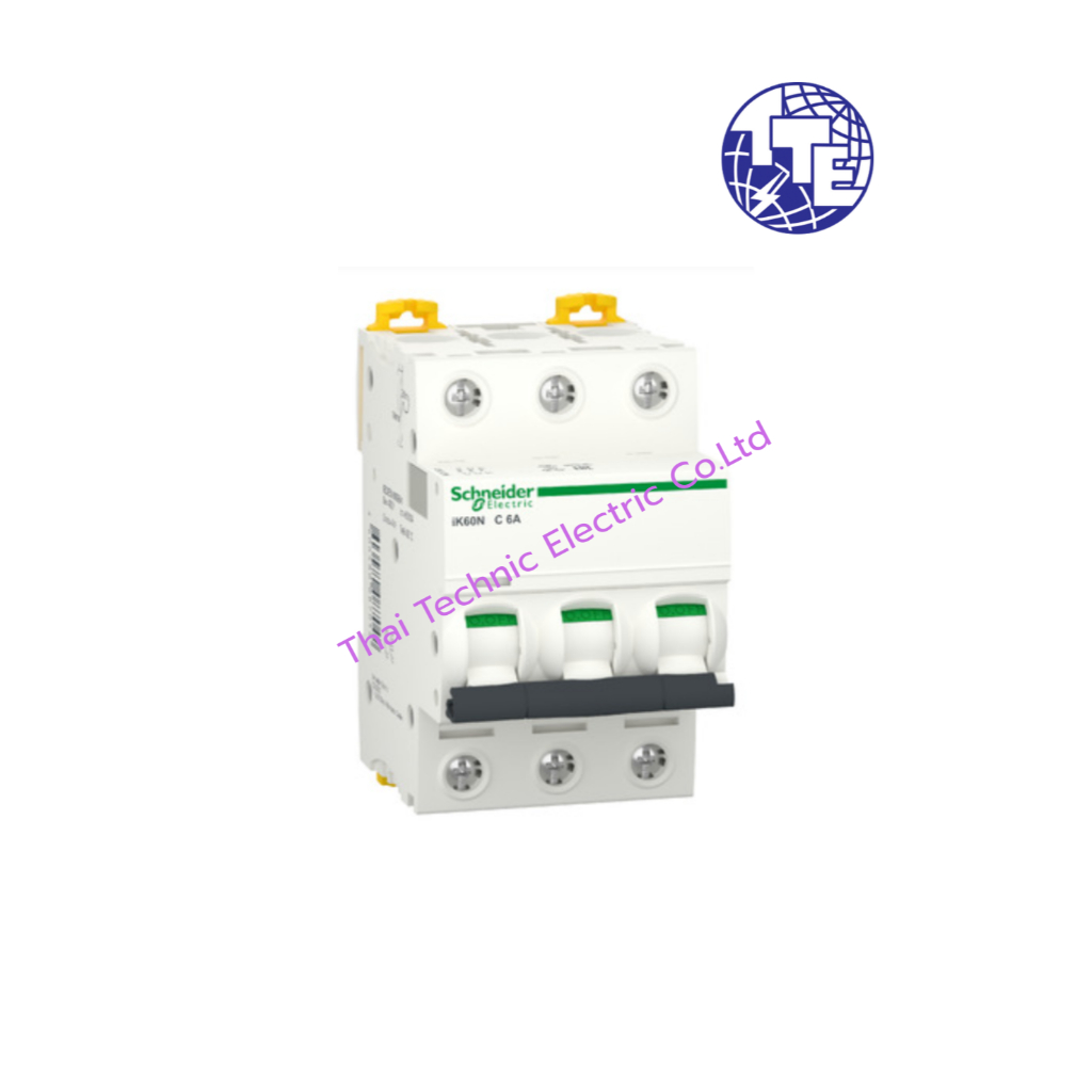 เซอร์กิตเบรกเกอร์ขนาดเล็ก (MCB)  "SCHNEIDER" A9K24306  iK60N 3P 6KA 6AMP