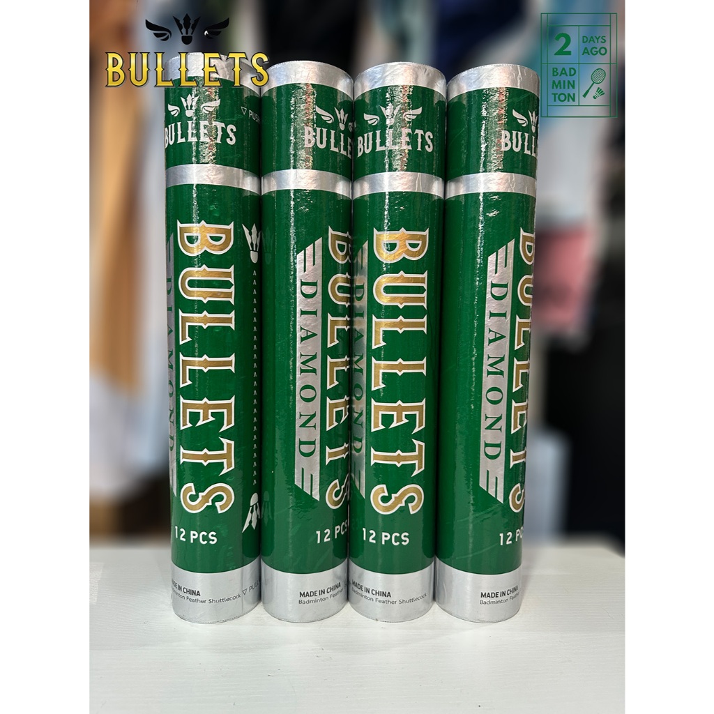 🔥 ลูกแบดมินตัน Bullets รุ่น Diamond 75 ลูกขนไก่เกรดพรีเมียม ขนอึด ทนทาน วิถีนิ่ง ตบแน่น สปีด 75 (1 หลอด/12 ลูก) 🏸