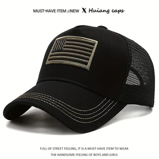 แฟชั่นเบสบอลหมวกอเมริกาธง Snapback หมวกปรับสำหรับกีฬากลางแจ้งหมวก Hip Hop หมวกอินเทรนด์สีทึบ