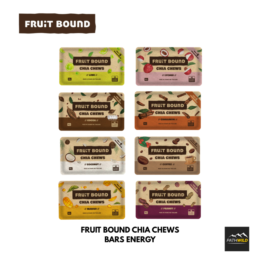 FRUIT BOUND CHIA CHEWS ENERGY BARS ผลไม้อัดแท่งผสมธัญพืช ขนาด 40 กรัม ให้พลังงาน พกพาสะดวก ใช้วัตถุดิบ​ธรรมชาติ​100%