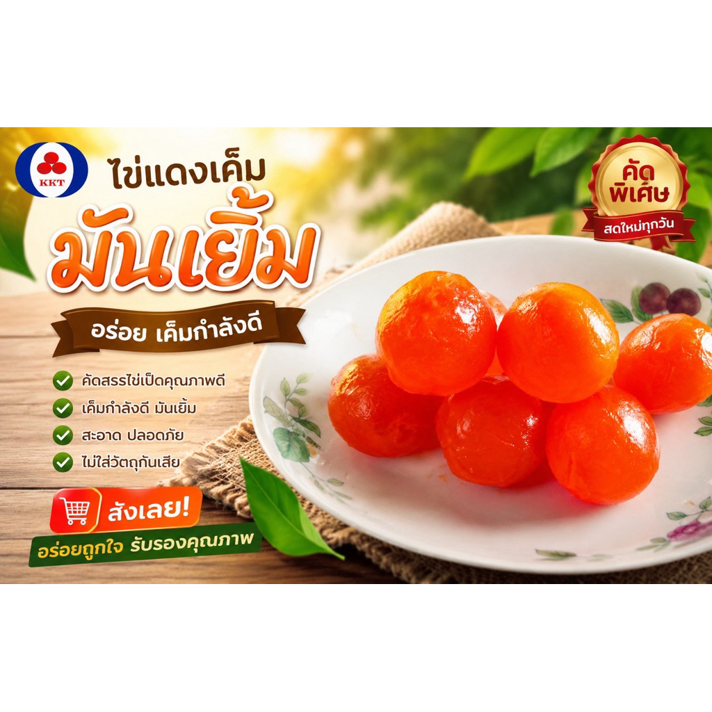 ไข่แดงเค็ม ขนาดเล็ก แพ็คสูญญากาศ 20 ฟอง