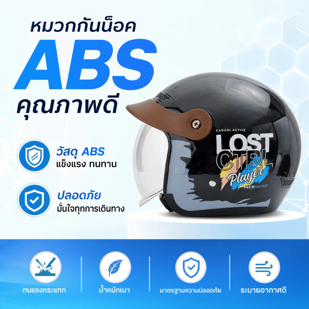 หมวกกันน็อค ABS ผู้ใหญ่ ใส่ได้ทุกเพศ ระบายอากาศดี ส่งไวจากกทม. รองรับเก็บเงินปลายทาง COD thumbnail 3