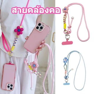 INS สายคล้องคอ แบบไขว้หน้า สร้อยเชือก การสานดอกไม้ สายสะพายข้างโทรศัพท์มือถือ สายคล้องโทรศัพท์แบบยาว ป้องกันการสูญเสีย