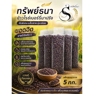 ข้าวไรซ์เบอร์รี่นาปรัง แพคสุญญากาศ5กิโลกรัม ข้าวใหม่ หอม อร่อย ตราทรัพย์ธนา