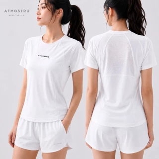 ATMOSTRO รุ่น Airy เสื้อกีฬาผู้หญิง เสื้อออกกำลังกายเข้ารูป เนื้อผ้าสัมผัสเย็น ด้วยคุณสมบัติ Quick Dry Breathable