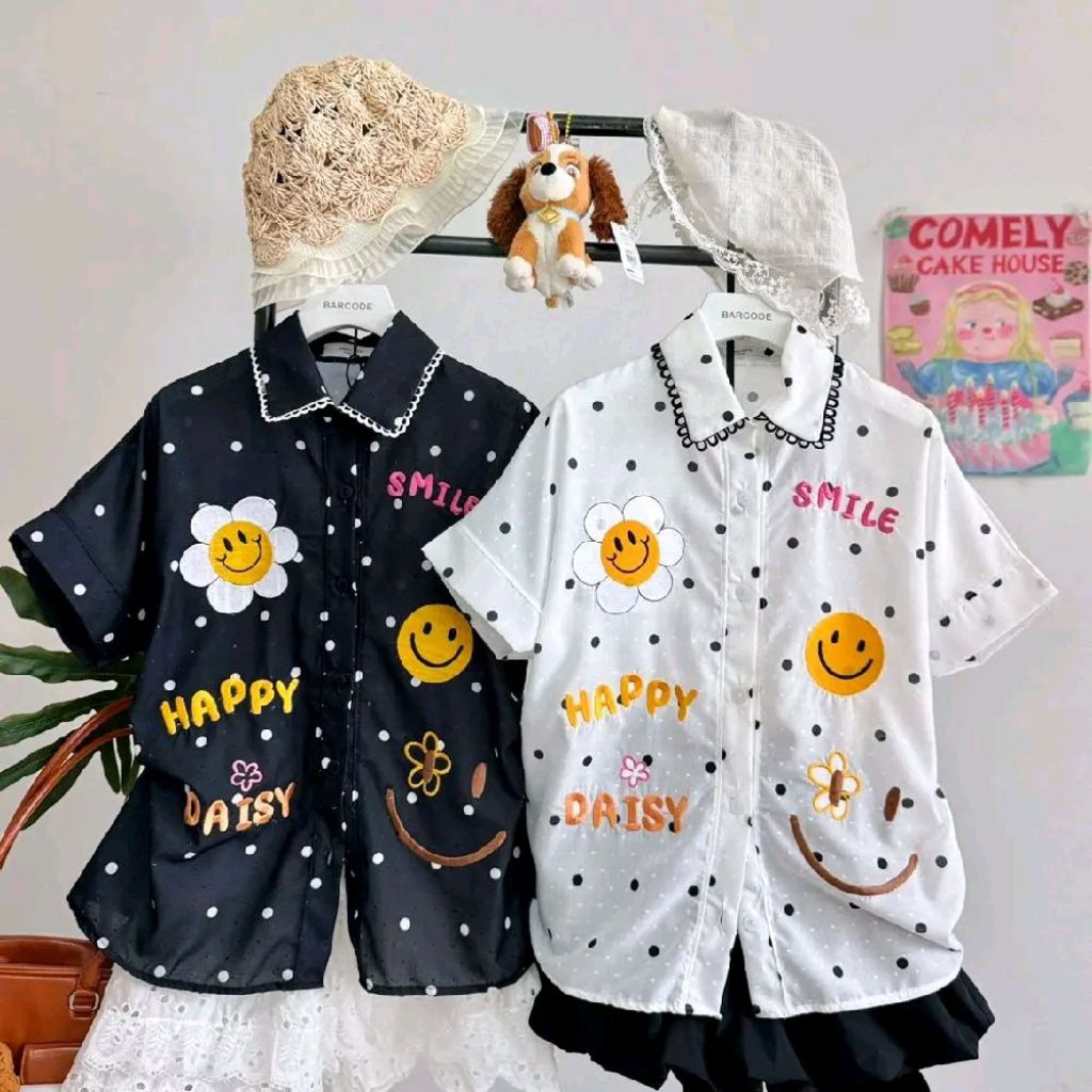 ผ้าปอมปอม เสื้อเชิ้ตสมายลี่เดซี่ อก44 ยาว26