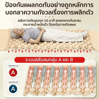 ที่นอนลม แบบ รังผึ้ง ที่นอนลมป้องกันแผลกดทับ เสียงเบา โหมดหลับ ที่นอนลมผู้ป่วย (พร้อมปั๊มลม) เกรดการแพทย์ ดูแลแบบมือ
