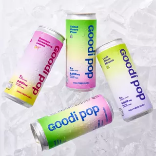 Goodi Pop โซดาพรีไบโอติก Variety Pack 12 | ครบ 3 รส (4+4+4) | 8,000mg Chicory Inulin | 0 Sugar Added | อย.✅