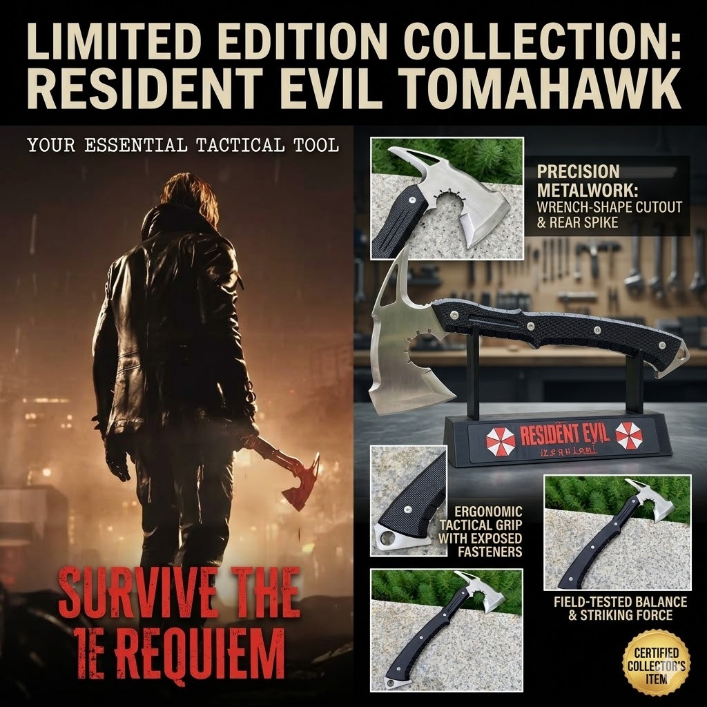 ขวานเหล็ก Leon - Resident Evil งานเหมือนในเกมเป๊ะ! หัวขวานโลหะผสม รายละเอียดครบ พกพาสะดวก พร้อมฐาน Resident Evil Requiem