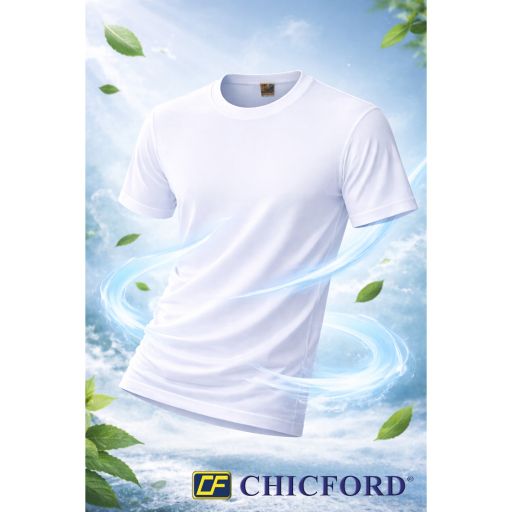 ชิคฟอร์ด เสื้อยือคอกลมสีขาวผ้าฝ้ายแท้ 100% (Chicford Classic Crew 100% Cotton T-shirt)
