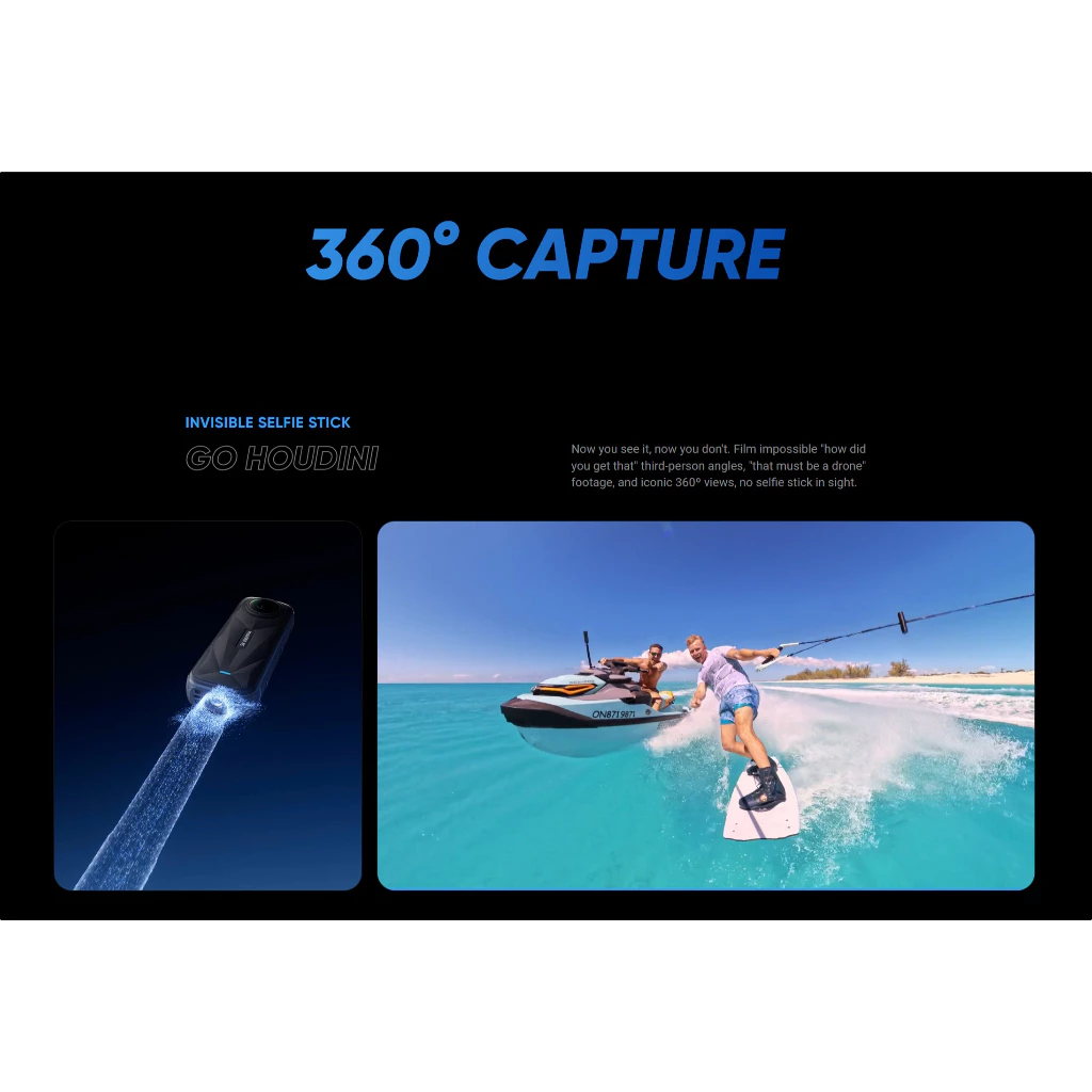 INSTA360 X5  กล้องแอคชั่น ถ่ายวิดีโอ 8K กันน้ำลึก 15m Sensor 1/1.28" ถ่ายรูป 72MP 360 Action Camera thumbnail 9