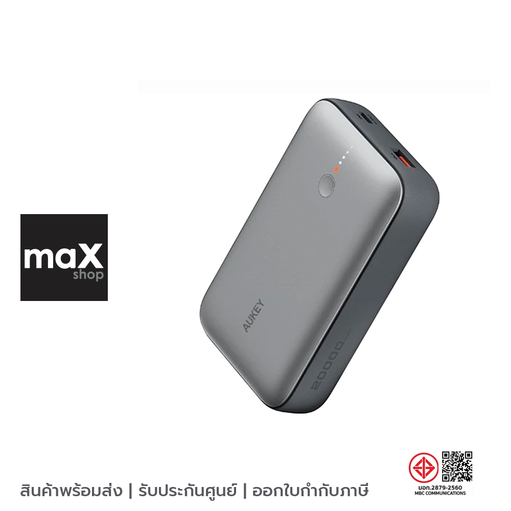 AUKEY แบตเตอรี่สำรอง Powerbank 20,000 mAh PD 20W SCP 22.5W สีเทา รุ่น PB-Y57