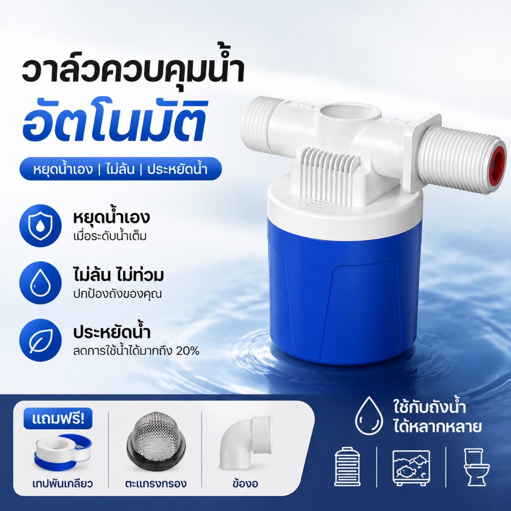 วาล์วลูกลอยปิดน้ําอัตโนมัติ 1/2 "3/4" บอลวาล์วควบคุมระดับน้ํา, สวิตช์ลูกลอย,วาล์วลูกลอยสวิตช์ลูกลอยควบคุมอัตโนมัติ