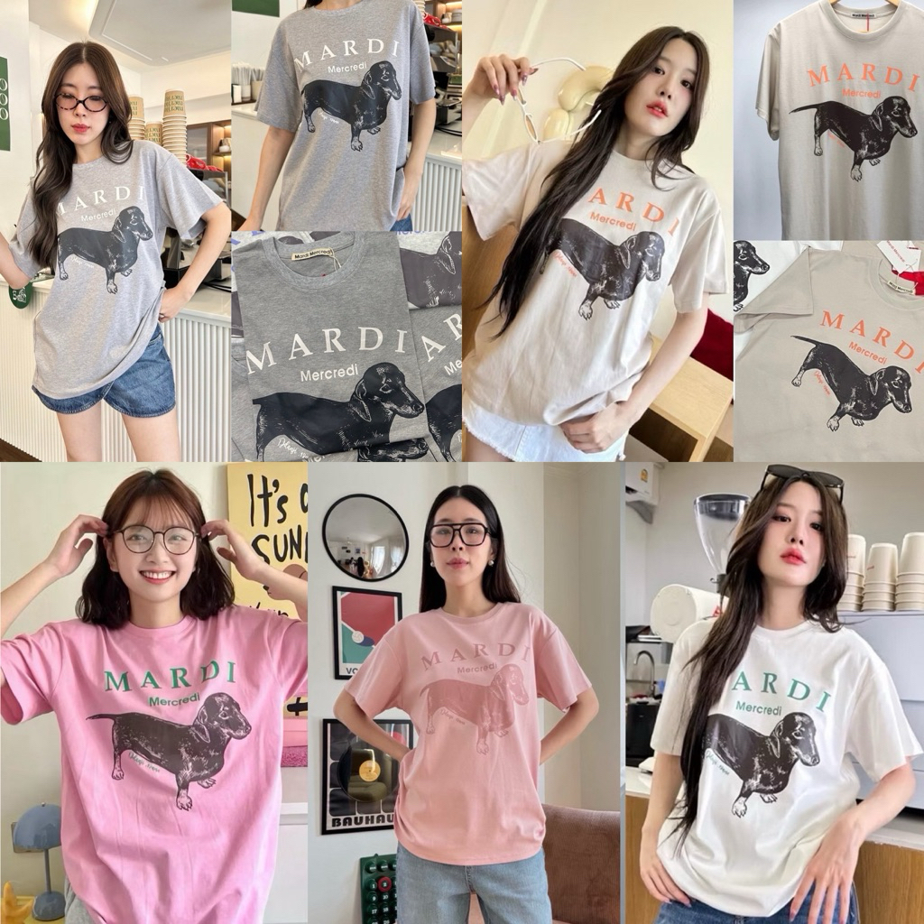 Mar t-shirt เสื้อยืดแบรนด์ดัง ลายสกรีนแบรนด์สุดฮิต งานชนช็อปแบรนด์ดังค่าา ผ้ายืดหยุ่น