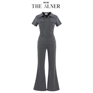 NAMI SET (ชุดเซตเสื้อคอปกแต่งกระเป๋าแขนสั้นกางเกงขาม้า) The alner (เดอะอัลเนอร์) AN644