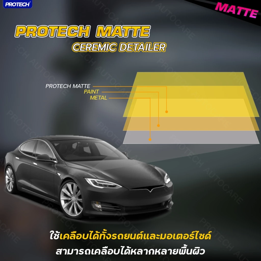 น้ำยาเคลือบสีด้าน สเปรย์เคลือบสีด้าน (สูตรใหม่)เหมาะสำหรับเคลือบรถสีด้านโดยเฉพาะ - PROTECH MATTE (Ceramic Detailer) thumbnail 9