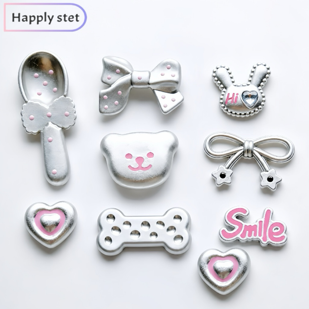 Happystep 9ชิ้น/เซ็ต G14หมี*เฉพาะตัวติด(พร้อมส่ง) จิ๊บบิท ตัวติดรองเท้า ชุดตกแต่งรองเท้า ลายการ์ตูนน่ารักๆ
