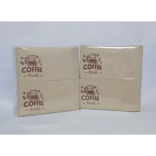 200แผ่น🛒กระดาษทิชชูพันแก้วกาแฟ สีน้ำตาลพิมพ์ลาย/ไม่พิมพ์ลาย (200ชิ้น/ห่อ)