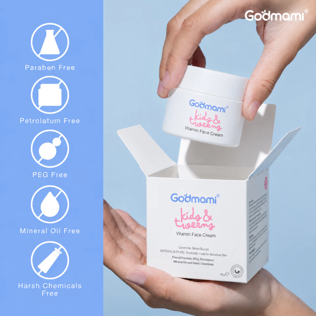 Godmami ครีมบำรุงผิวหน้าสูตรวิตามินผิวกระจ่างใส สำหรับเด็กและวัยรุ่น สูตรอ่อนโยน Vitamin Face Cream thumbnail 8
