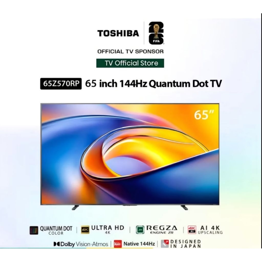 ทีวี Toshiba TV 65 นิ้ว รุ่น 65Z570RP Al 4K 144Hz Quantum Dot HDR10+ Smart TV ประกันศูนย์ 3 ปี เมื่อ