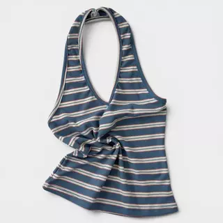 Atipashop - Sicily Halter Top เสื้อคล้องคอผ้าร่อง ยืดเยอะใส่สบาย