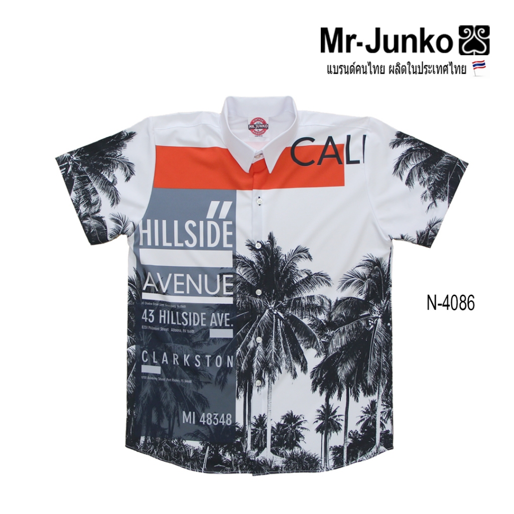 ส่งฟรี เสื้อเชิ้ต งานต่อลาย Mr-Junko ผ้านิ่มใส่สบายไม่ร้อน N-4086