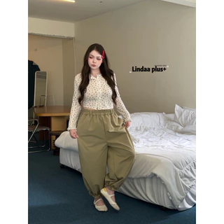 LindaaPlus--𝐆𝐞𝐧𝐢𝐞 𝐩𝐚𝐧𝐭𝐬 ʚɞ กางเกงขาแปดส่วนทรงจินนี่สาวอวบอ้วน ผ้าคอตตอนแท้กึ่งยีนส์ ผ้าเนื้อดี ใส่สบาย สะโพกใหญ่สะใจมาก