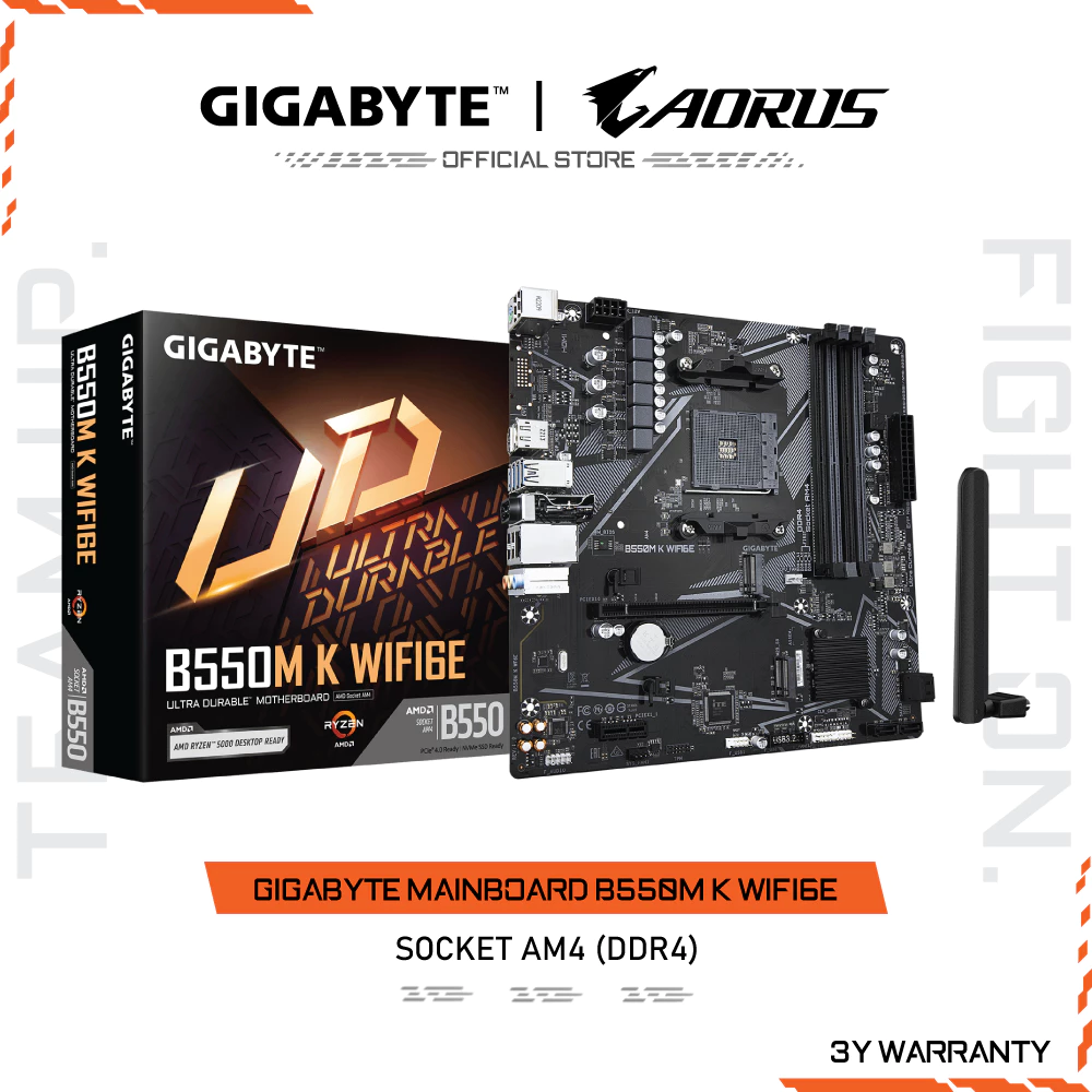 GIGABYTE MAINBOARD B550M K WIFI6E เมนบอร์ด B550M K WF6E-1.0