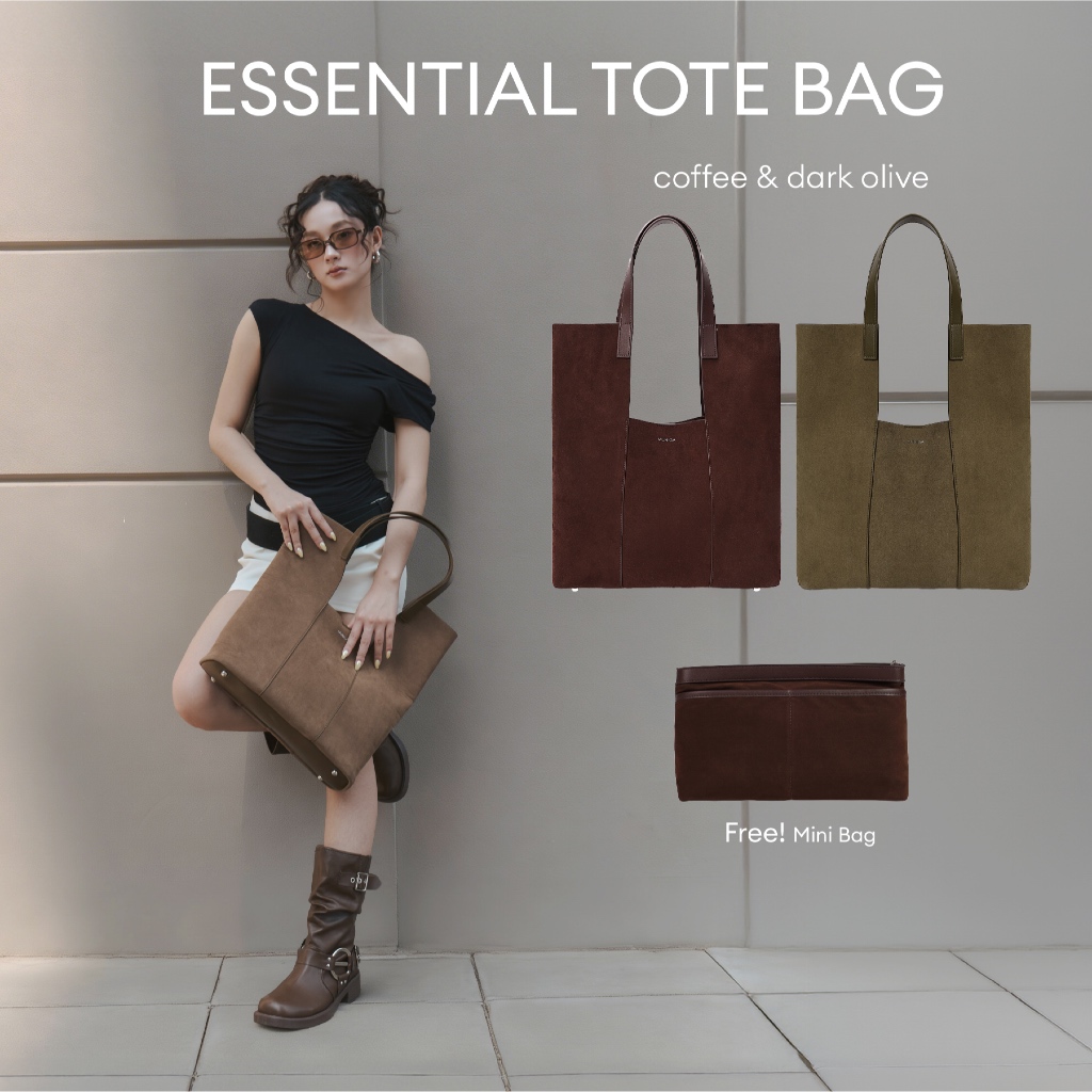 MUNIGA รุ่น Essential Tote Bag กระเป๋าสะพายไหล่ ทรง tote ใส่โน๊ตบุ๊คได้ สำหรับผู้หญิง สินค้าใหม่