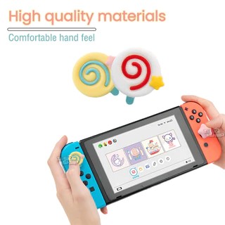 (1 ชิ้น)ปุ่มยาง / จุกยาง / ซิลิโคน🎮 ลายกระต่าย+ดาว🐰⭐️ สำหรับ Joy Con Switch Oled/V1/V2/Lite