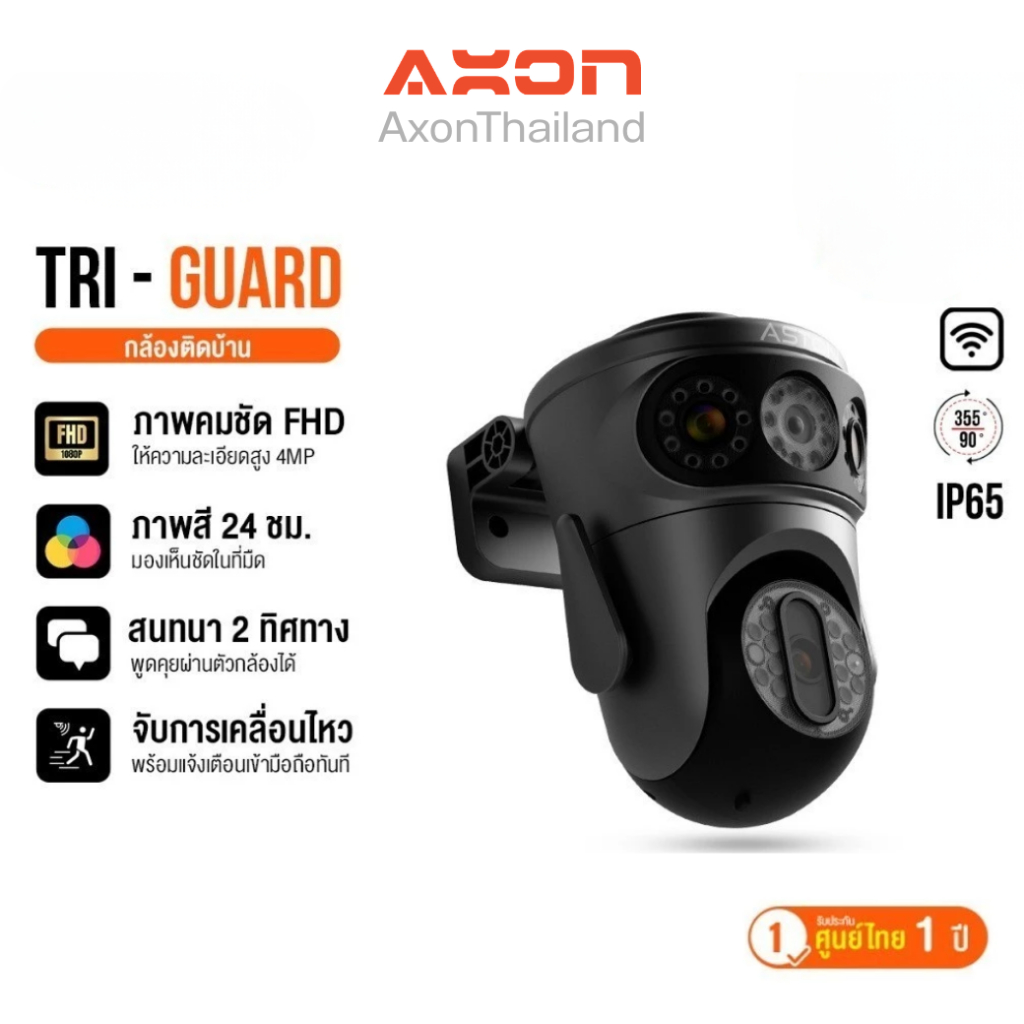 [มาใหม่!] ASTON Tri-Guard กล้องวงจรปิด 3 กล้อง คมชัด FHD ทุกมุมมอง ไม่ลดคุณภาพ ประกัน 1 ปี