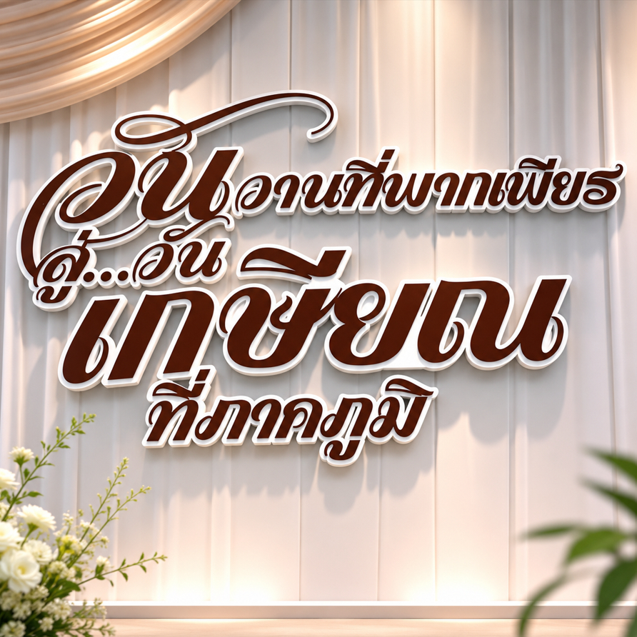 ป้ายงานงานเกษียณติดแบคดรอป ป้ายเขียนติดห้องประชุม (โฟม 3A ขอบขาว)