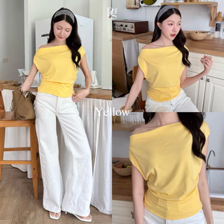 RICHYGIRL | Cherine Top เสื้อแขนกุดคอถ่วง เสื้อปาดไหล่ เรียบหรูดูแพง ผ้านุ่มเย็น (ฟรีไซส์/สาวอวบ)