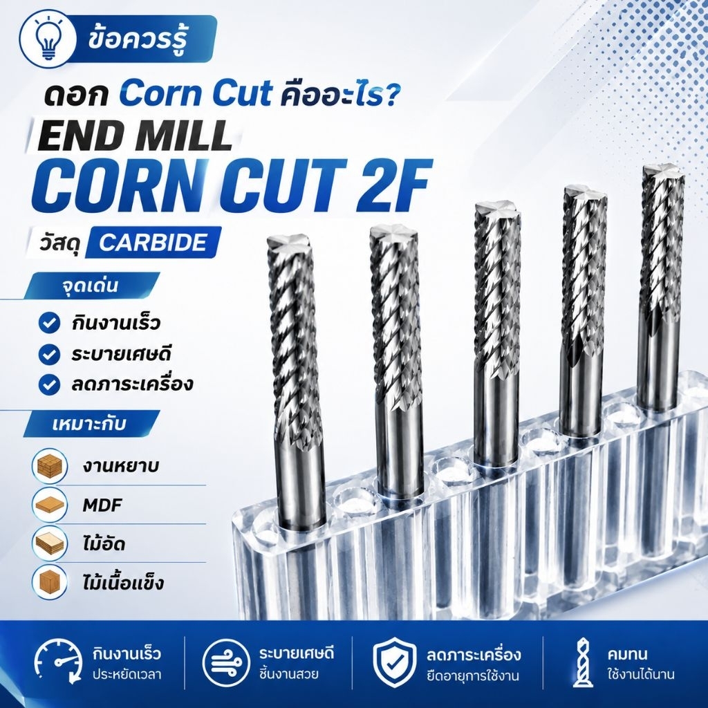 Router Bit Endmill Corn Cut 2F 3.175/1/8