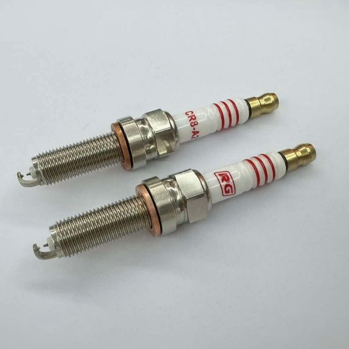 หัวเทียนแต่งRG RACING  DOUBLE IRIDIUM ไฟแรง นิ่ง เสถียรแบบเห็นได้ชัดจุดระเบิดแบบDOUBLEสำหรับรถแรงโดยเฉพาะ#RG