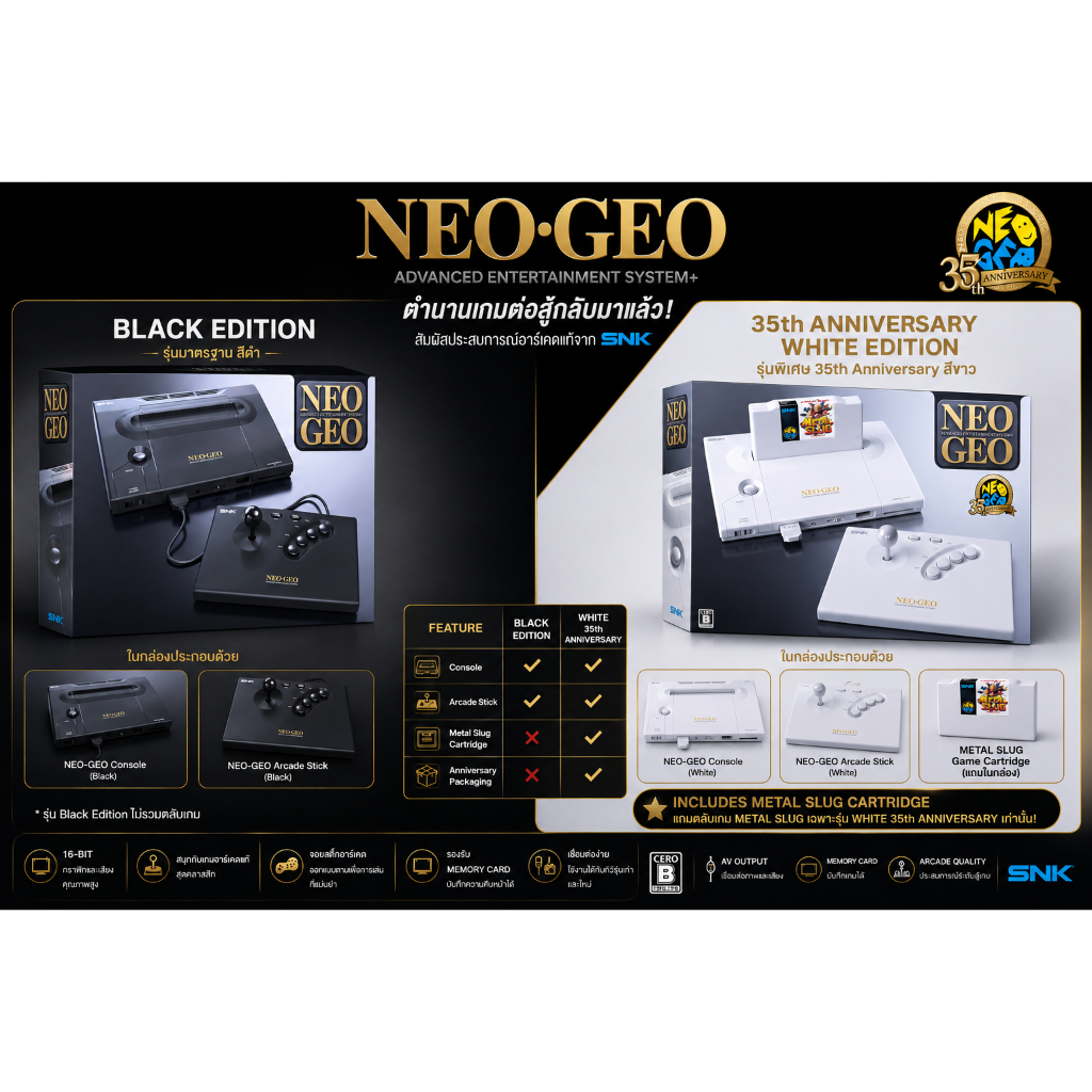 [กรุณาทักแชทก่อนสั่งซื้อ] เครื่องเล่นเกมส์ NEOGEO AES+ (แท้ นำเข้าจาก ญี่ปุ่น)