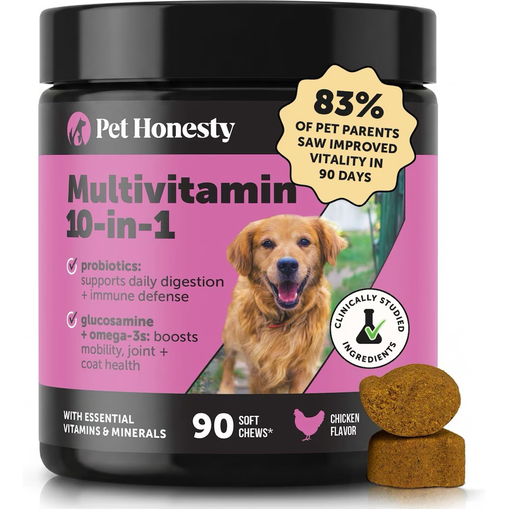อาหารเสริมสุนัข PetHonesty สูตร 10-For-1 Multivitamin รส ไก่ ขนาด 90 เม็ด