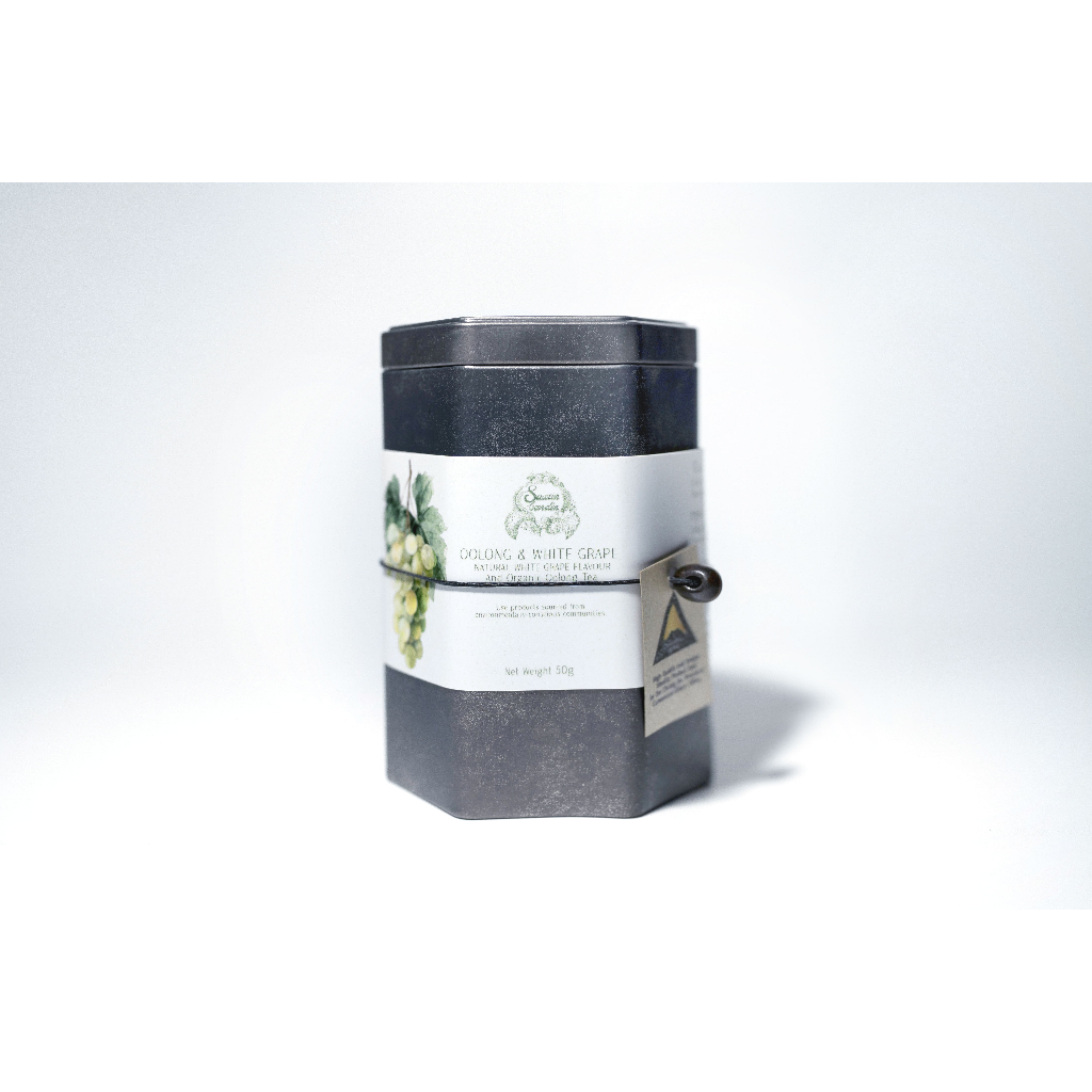 OOLONG & WHITE GRAPE, ชาอู่หลงไวท์เกรป SAWANBONDIN บรรจุกระปุก 50 กรัม