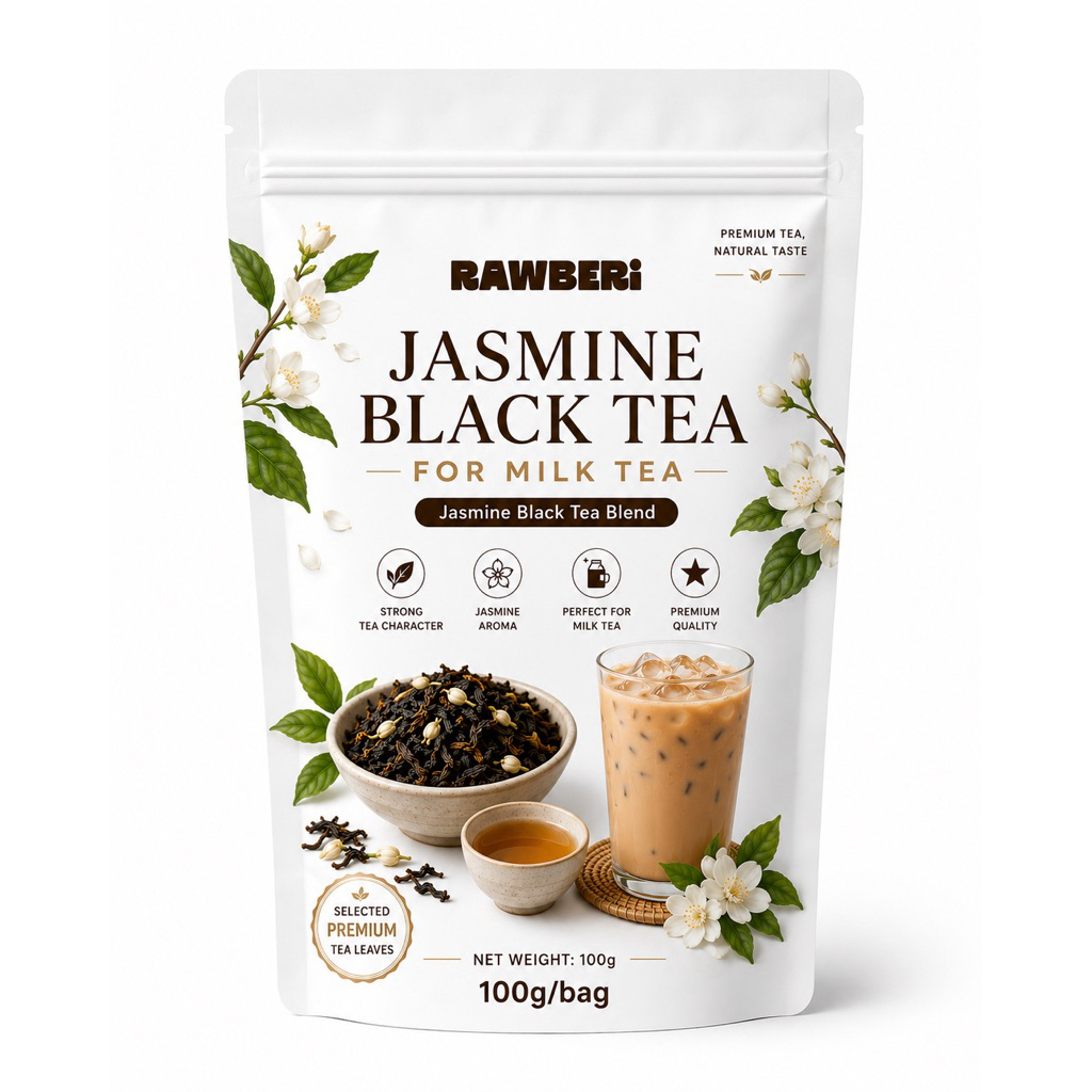 Rawberi Jasmin Black Tea สำหรับชานม 500g.