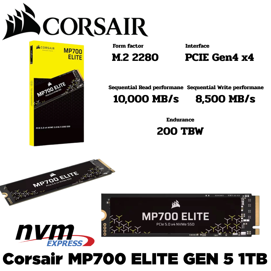 M.2 1 TB SSD (เอสเอสดี) CORSAIR MP700 ELITE GEN5 SSD