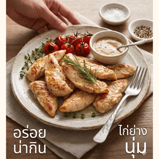 สันในไก่นุ่มย่างถ่าน 1 กิโลกรัม สันในไก่คลีน ไก่ย่างนุ่ม ชุ่มฉ่ำ โปรตีนสูง ไขมันต่ำ อาหารคลีน คีโต