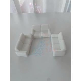 รูปปั้นโซฟาคู่ รูปปั้นโซฟาเดี่ยว โซฟาจิ๋ว ของแต่งบ้านตุ๊กตา 3D Mini Sofa โมเดลโซฟา ของตกแต่งมินิ ของเล่นจิ๋ว ตั้งโชว์/ถ่