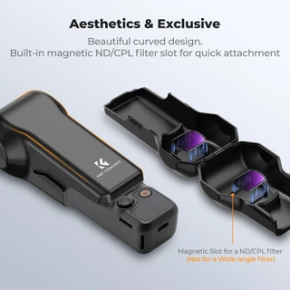 K&F CONCEPT เคสกันกระแทก พร้อมช่องฟิลเตอร์แม่เหล็กและการ์ด สำหรับ DJI Osmo Pocket 3/4