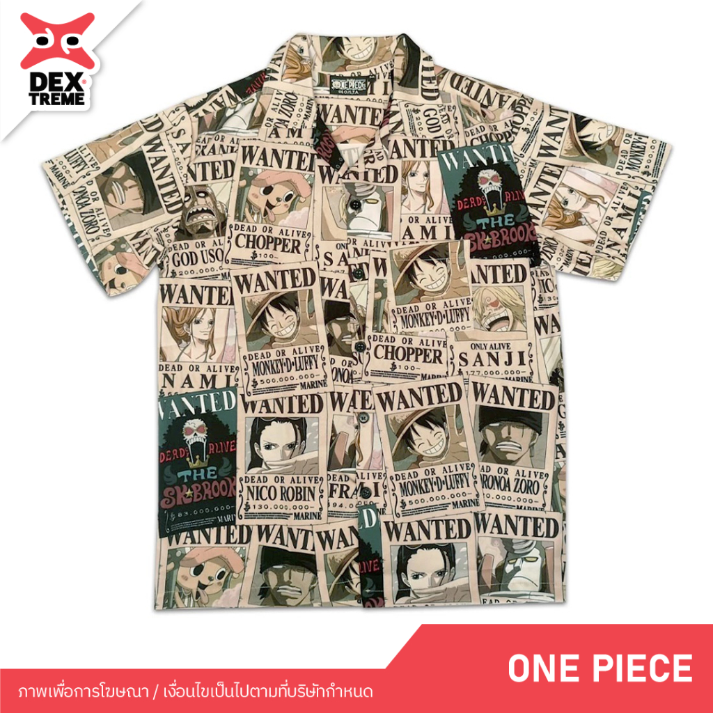 DEXtreme - เสื้อเชิ้ต Hawaii shirt One Piece Wanted (DOP-1185)